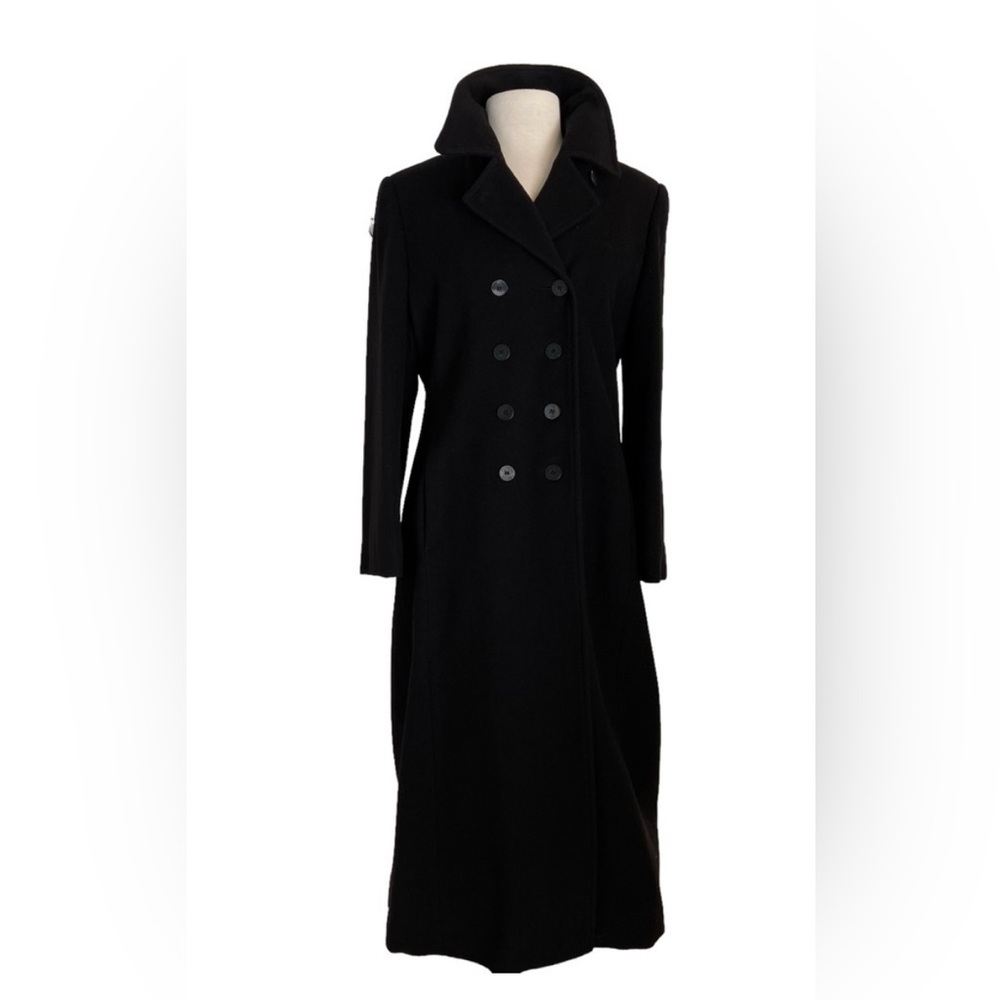 London Fog Double Breasted, Full Length Coat, 10% Cashmere, 70% Wool, Size 8